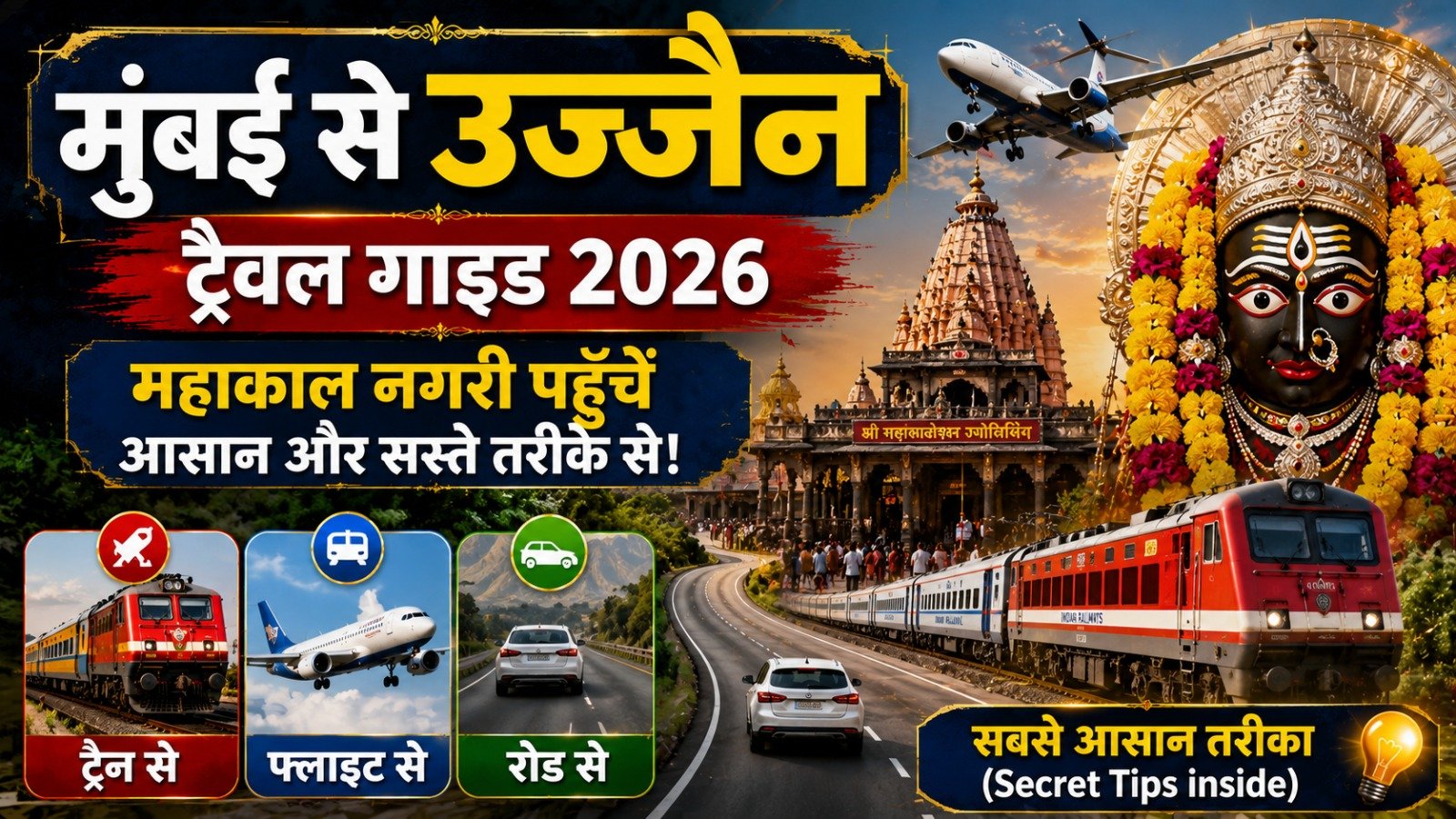 Mumbai To Ujjain Travel Guide 2026: ट्रेन, फ्लाइट और रोड से महाकाल नगरी पहुँचने का सबसे आसान तरीका (Secret Tips inside)